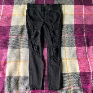 Torrid Bombshell Skinny Premium Stretch High-Rise Destructed Jean Black 10R
